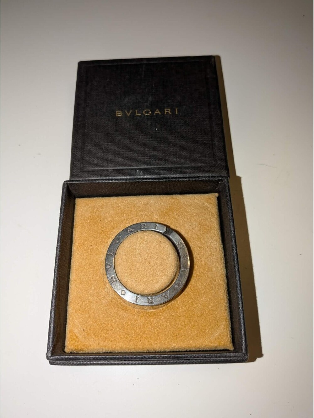 BVLGARI WITH BOX! Necklace Pendant Top Charm Ring Sterling Silver Key Bulgari
